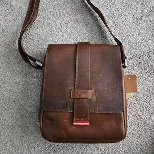Velez Crossbody Messenger Leather Bag - Brown
